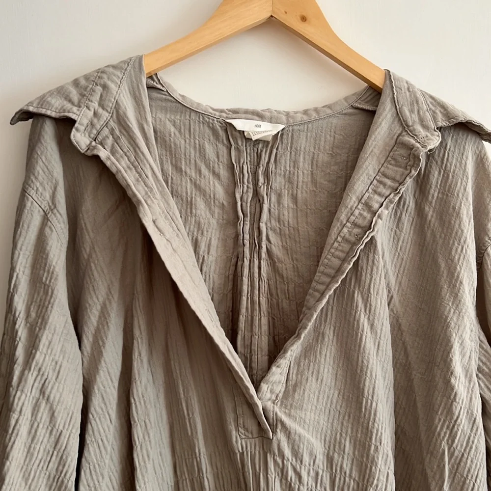 H&M linen moss colored dress - Picture 2 of 2